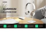 Ugreen prateado (LP143 80701) Suporte para fone de ouvido ajustável