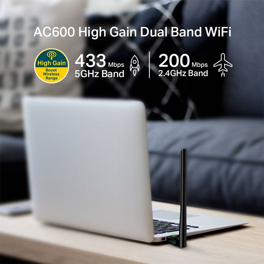 P-Link AC600 Archer USB T2U Plus High Gain Wireless Dual Band