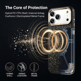 Capa RMO Shuck Up MagSafe Glitter/Texturizada com Proteção de Câmera para iPhone 17/18 Pro Max