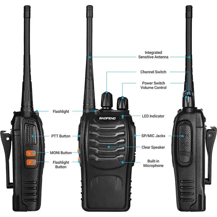 Baofeng-BF-888S  rádio bidirecional, alta potência 2 peças