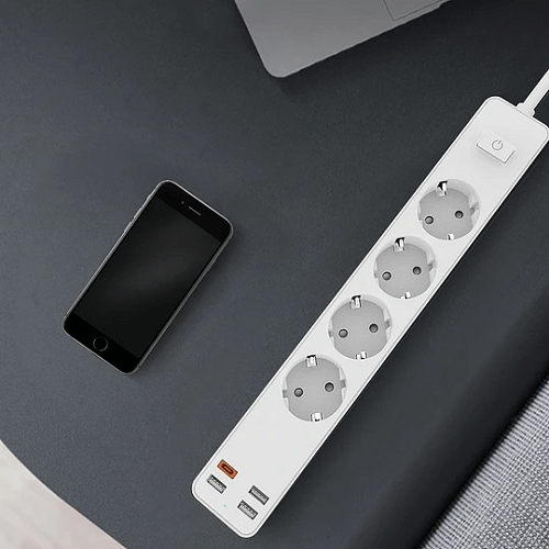 EXTENSAO wiwu POWER STRIP USB-C/ USB-A PRETA 1.6 DP 20W