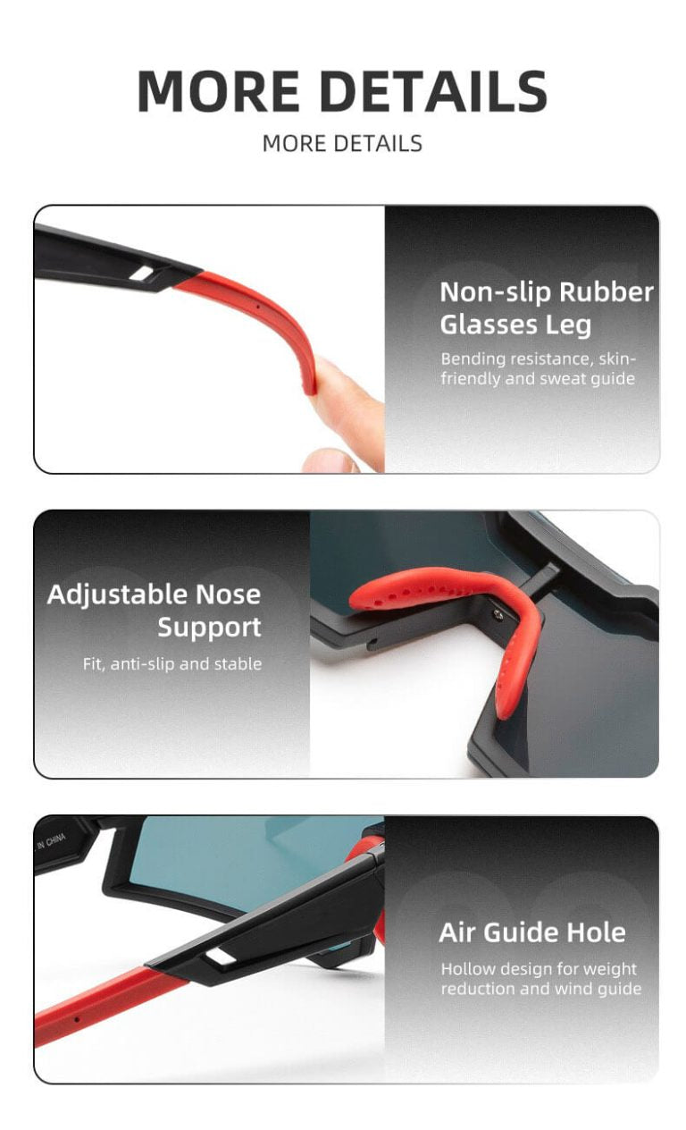 Sports Sunglasses Polarized Adjustable Nose Support Eyewear Goggle