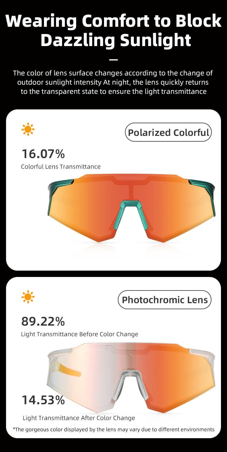 Sports Sunglasses Polarized Adjustable Nose Support Eyewear Goggle
