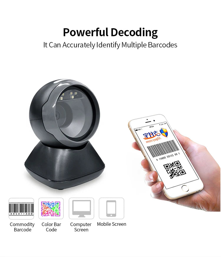 RS-930 Handsfree 1D  2D Barcode Scanner