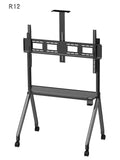 Suporte de Chão para TV 55-100" Máx.120kg com Rodas e Bandeja