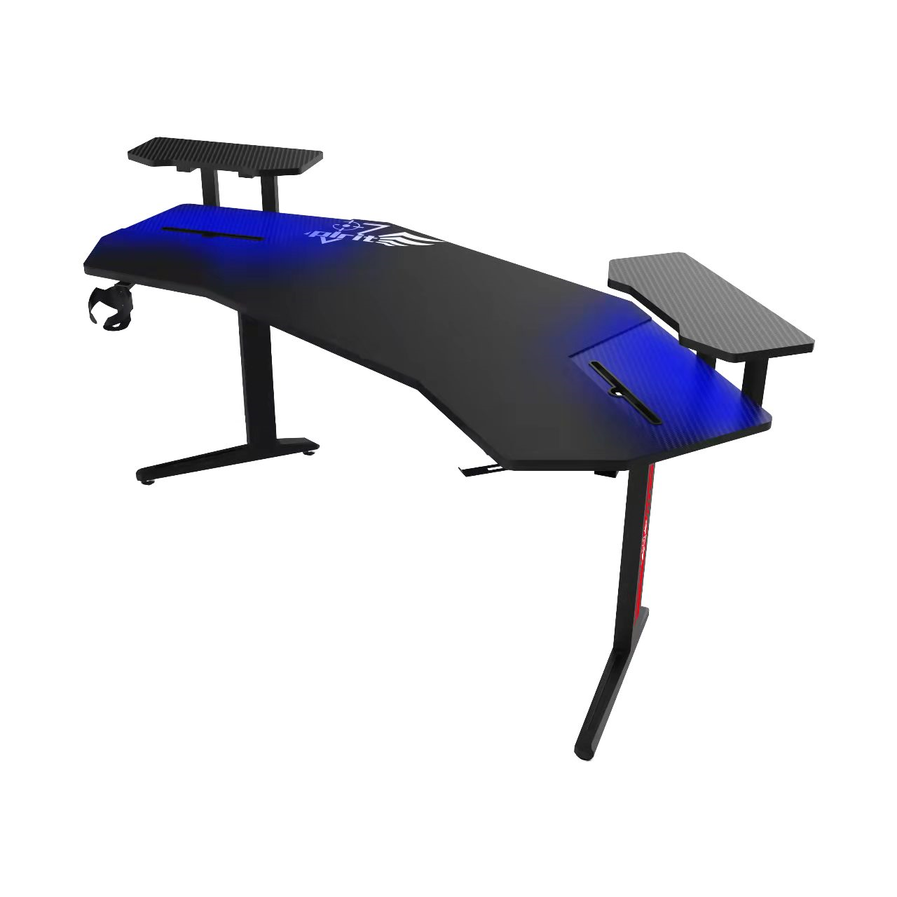 Mesa de jogo em fibra de carbono preta com RGB GT-031C