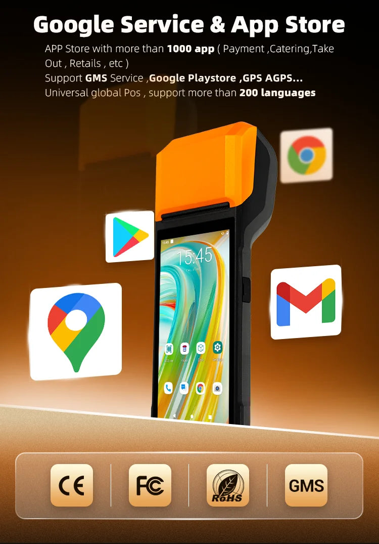 H10SE Android 13 14 OS Touch Screen Terminal Pos móvel