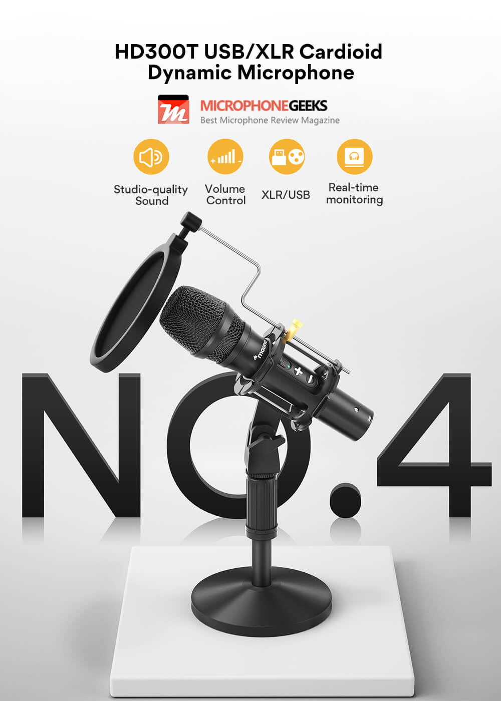 MAONO HD300T USB/XLR Dynamic Broadcast Microphone