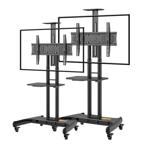 Suporte de Chão para TV 55-100" Máx.120kg com Rodas e Bandeja