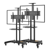 Suporte de Chão para TV 55-100" Máx.120kg com Rodas e Bandeja