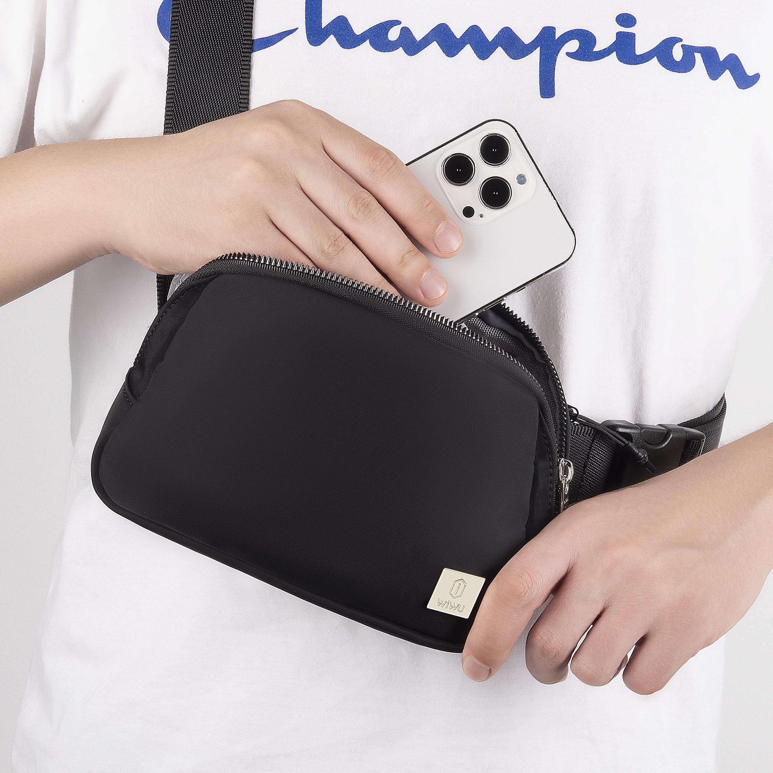 WiWU Lulu Crossbody PU Leather Bag Black
