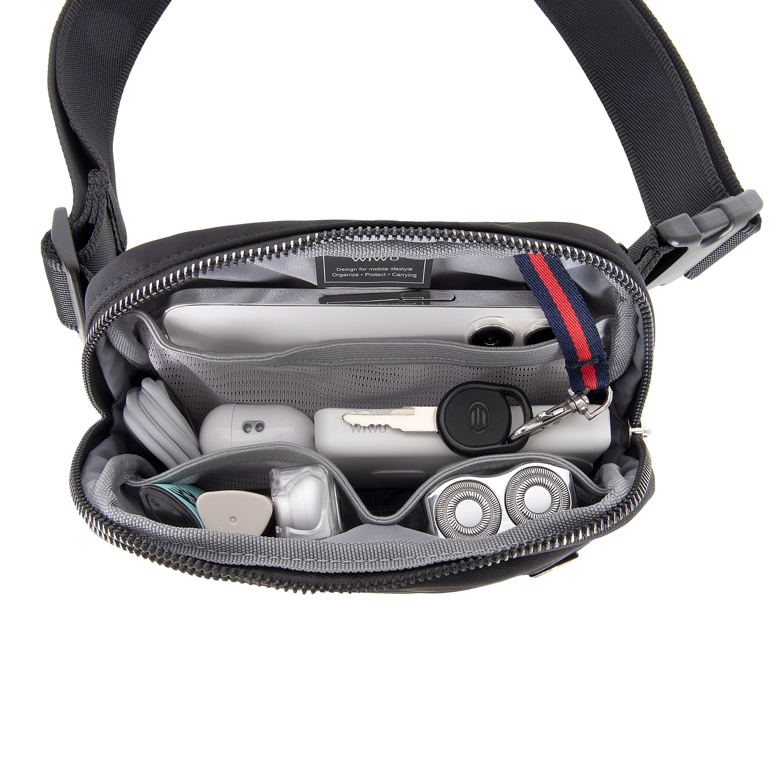 WiWU Lulu Crossbody PU Leather Bag Black