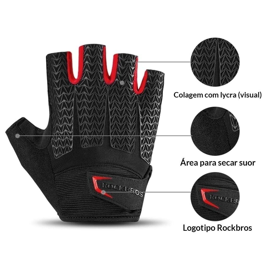 Luvas de Ciclismo ROCKBROS S169BR Half Finge