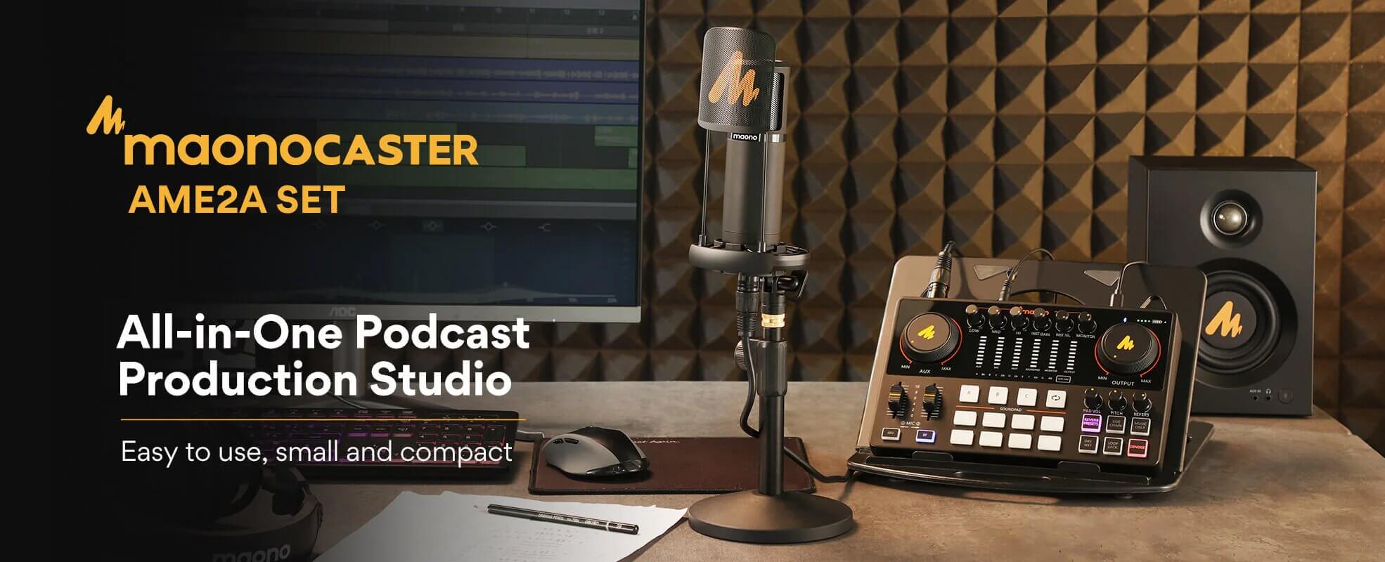MAONO Audio Interface, MaonoCaster 10-Channel Podcast Mixer -AME2