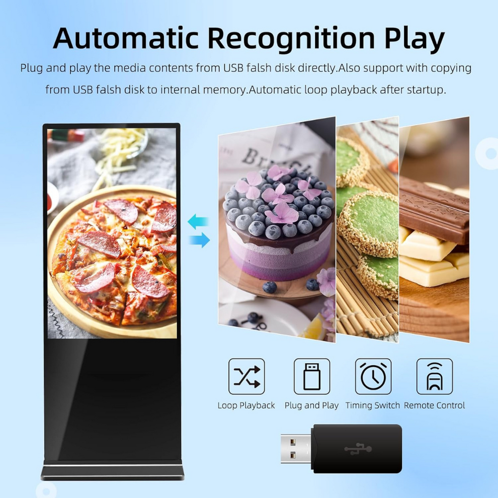 Digital Interativo Floor Stand Advertising Player Touch(43") 4GB+32GB