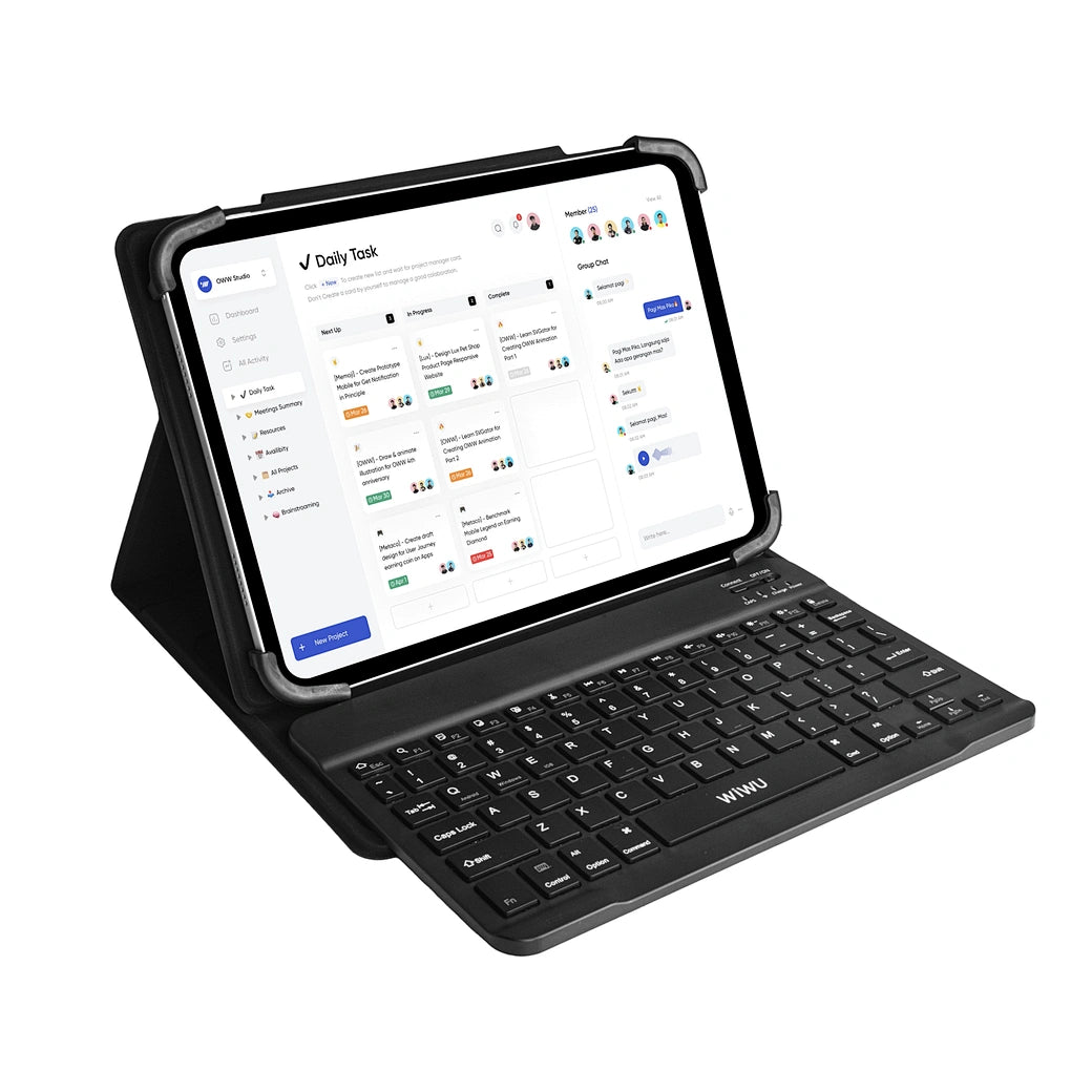 Capa com Teclado Universal WiWU para Tablets 9"–11" – W-UK001BLK9