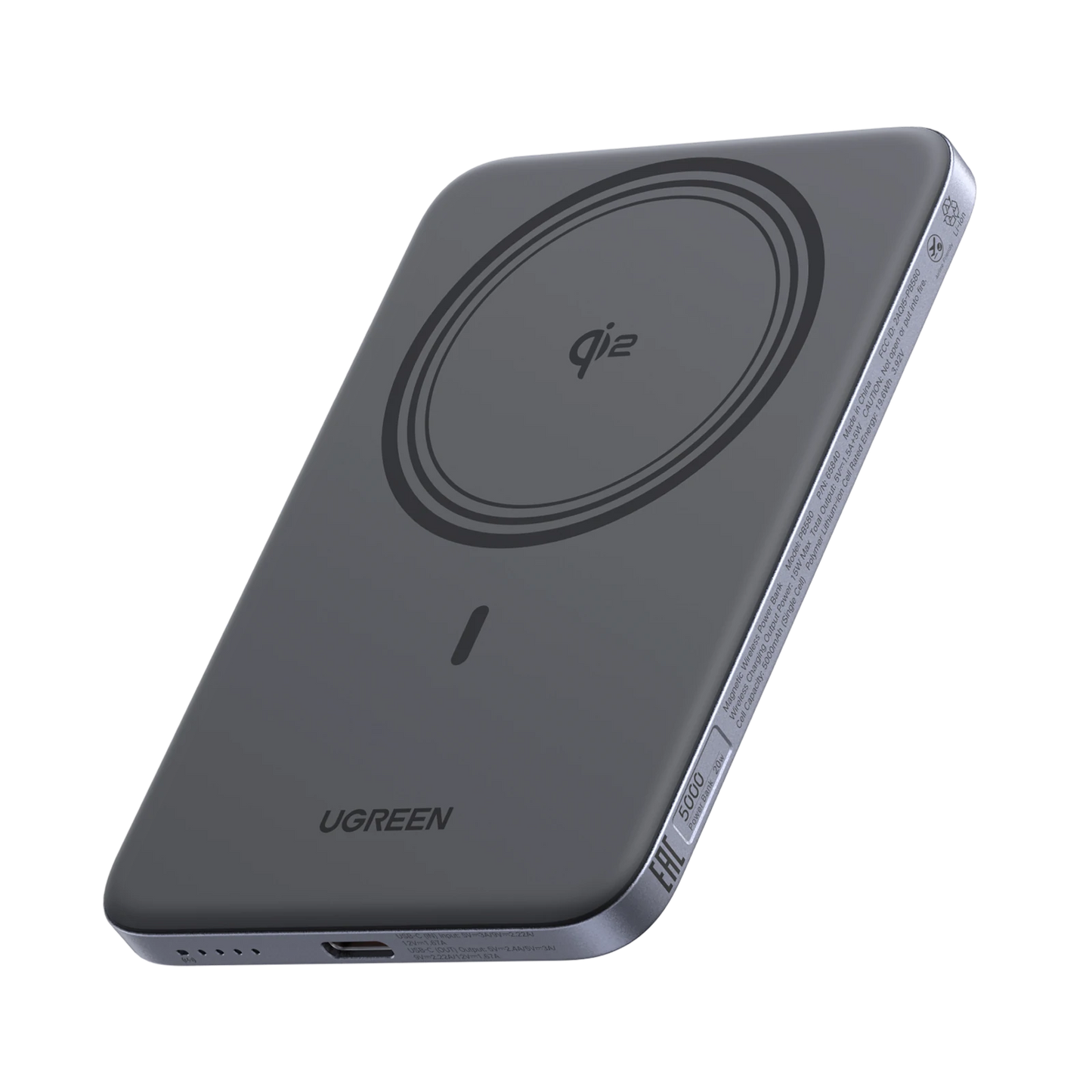 Power Bank UGREEN Magflow Air 5000mAh Qi2 15W, Ultrafino de 8,6 mm (Azul Star Light) 95931B