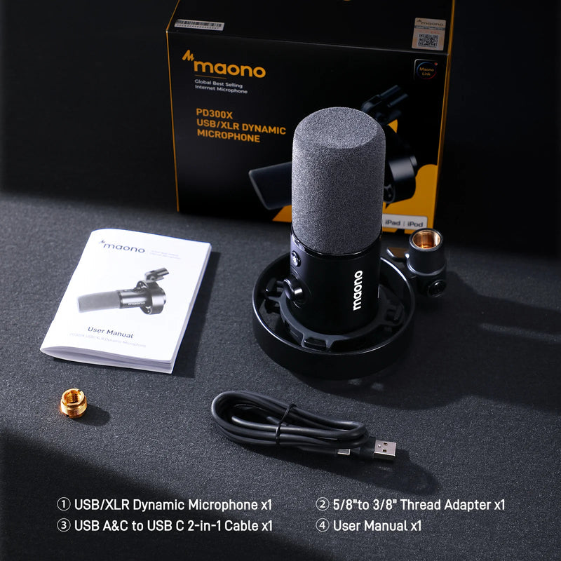Microfone dinâmico MAONO PD300X
