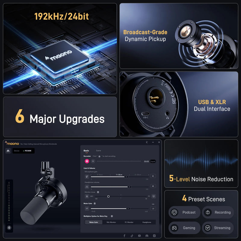 Microfone dinâmico MAONO PD300X