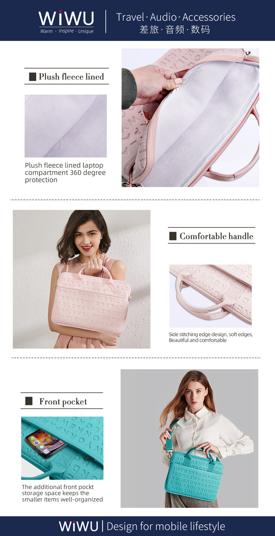 WIWU COSMO SLIM CASE VOGUE LAPTOP BAG 13.3
