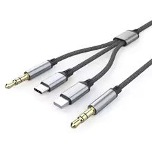 Cabo adaptador 3 em 1 para áudio