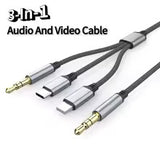 Cabo adaptador 3 em 1 para áudio
