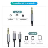 Cabo adaptador 3 em 1 para áudio