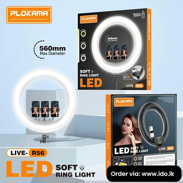 Soft LED Ring light 22inch Plokama R56