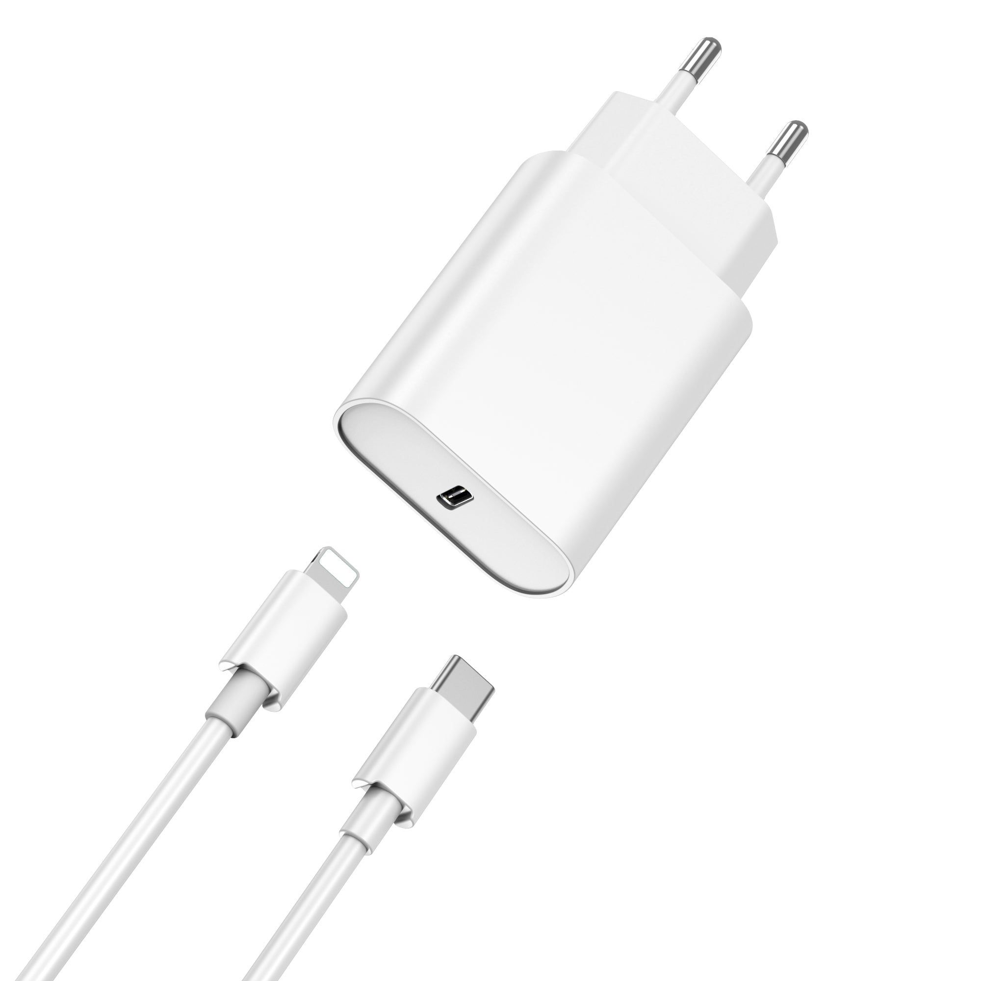 Wall Charger with 20W PD Single Port USB Wall Plug Black White Charging Adapter