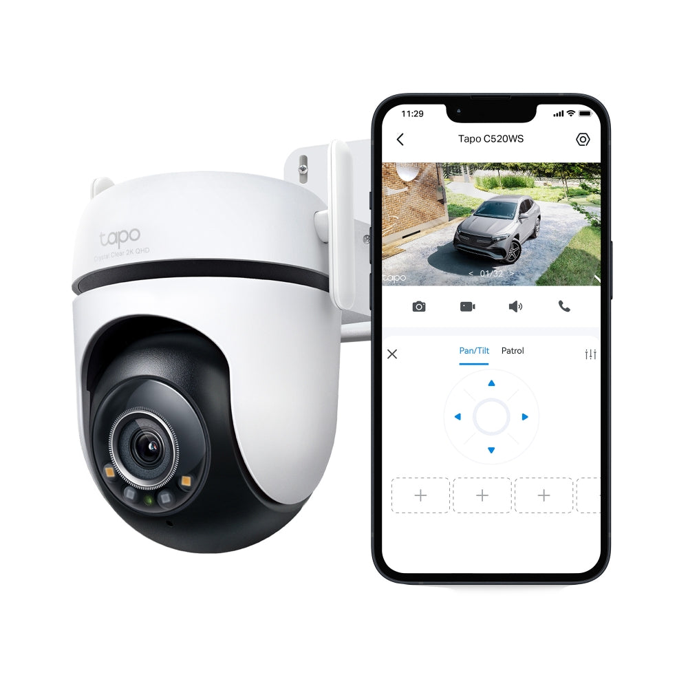 TP-Link Tapo C520WS – Câmara de Segurança Wi-Fi 2K QHD Pan/Tilt para Exterior