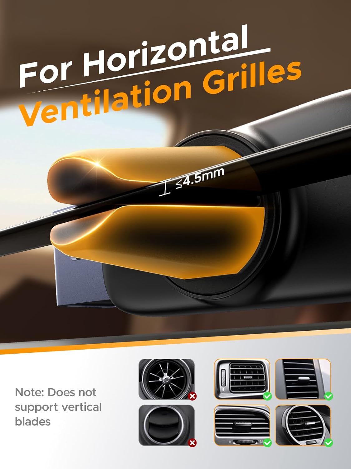 UGREEN 10422 Car Vent Phone Mount, Mini Air Vent Clip Phone Holder with 360° Rotation 10422