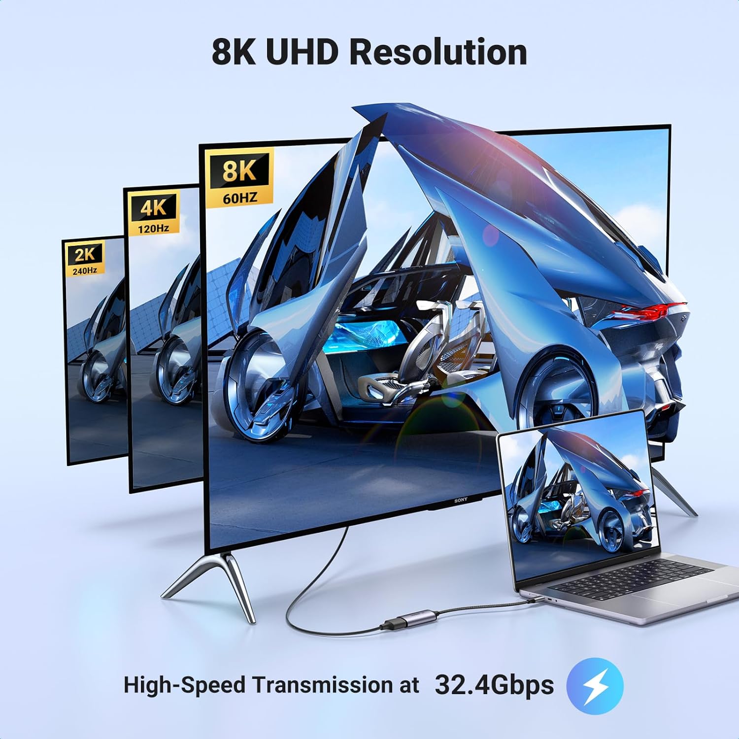 UGREEN 15575 8K@60Hz USB C to DisplayPort 1.4 Adapter