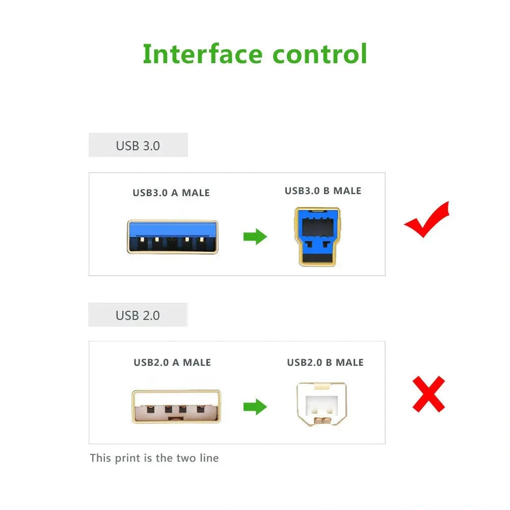 UGREEN 2 Meter USB 3.0 AM to BM Print Cable – US210 – 10372