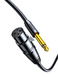 Cabo de Áudio AV UGREEN de 2 metros, 6,35 mm para XLR Fêmea (Preto) – AV131 – 20719