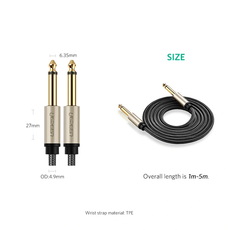 UGREEN 3 Meter 6.5mm Male to Male Audio Cable (Gray) – AV128 – 10639