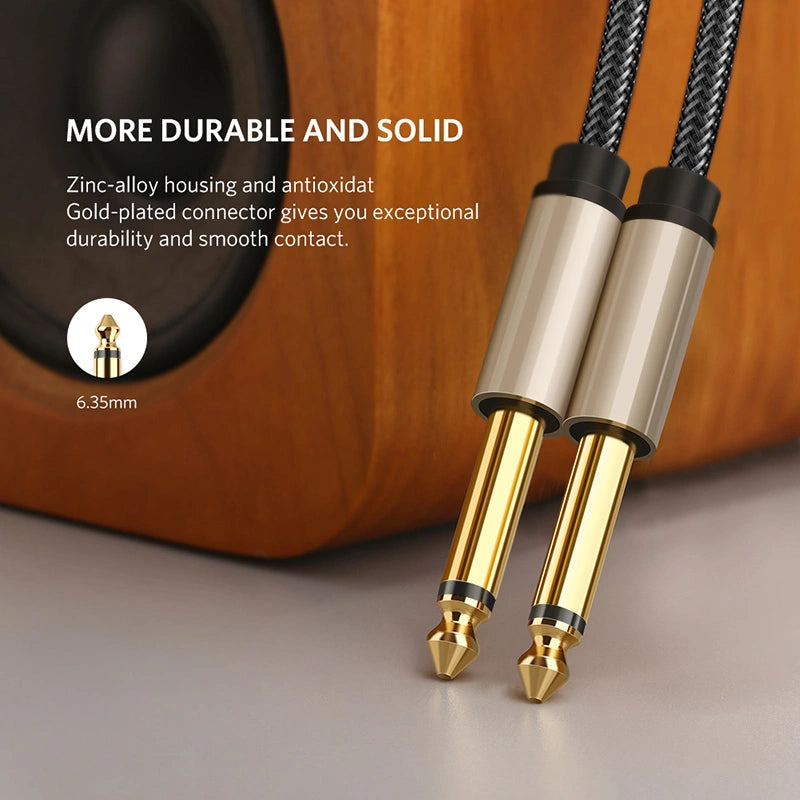UGREEN 3 Meter 6.5mm Male to Male Audio Cable (Gray) – AV128 – 10639