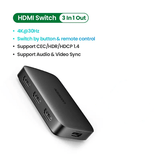 UGREEN HDMI Switch 3 EM 1 PARA HDMI Switcher Splitter
