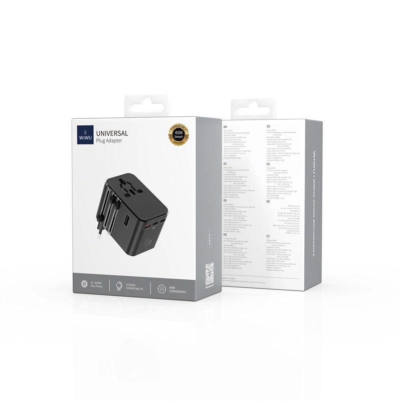 WiWU 45W GaN Universal Plug Adapter 2C+2*USB Wi-UA006