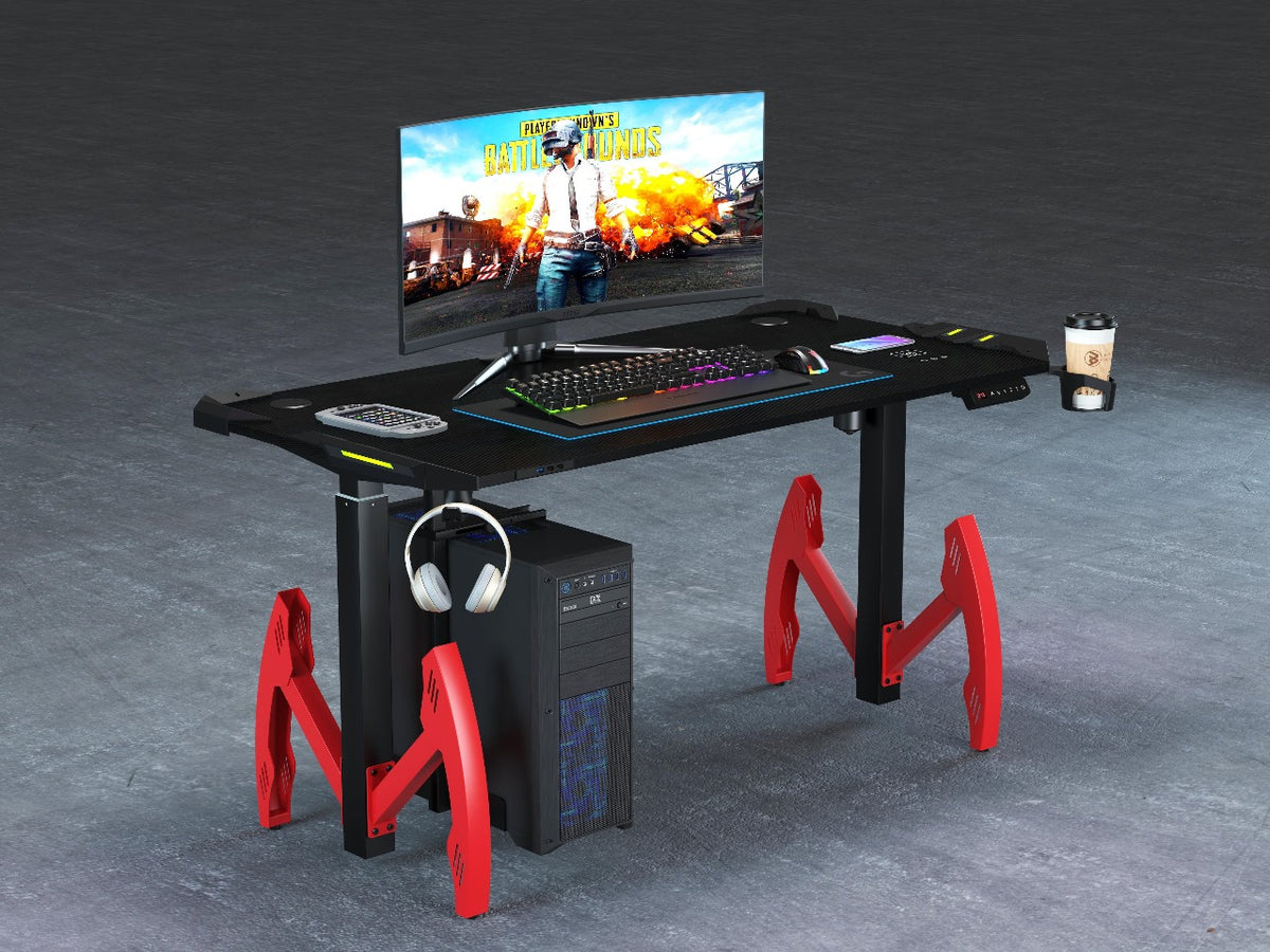 MESA DE TRABALHO EM PÉ COM LUZ LED RGB GT-022