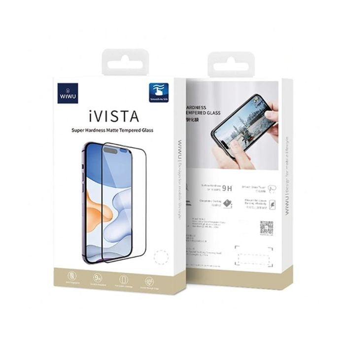 WIWU IVISTA MATTE TEMPERED GLASS SCREEN PROTECTOR FOR IPHONE 15 - TRANSPARENT