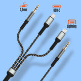 Cabo adaptador 3 em 1 para áudio