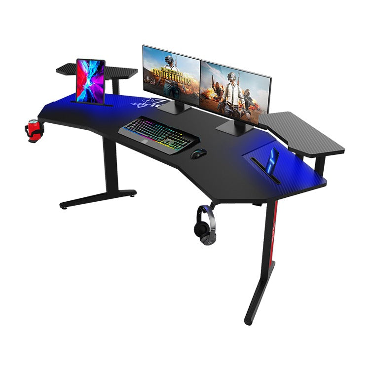 Mesa de jogo em fibra de carbono preta com RGB GT-031C
