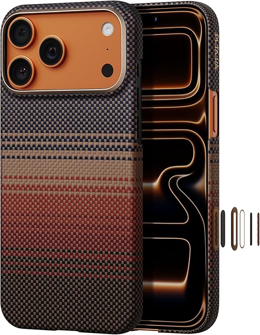 Capa Pitaka Carbono Metal para iPhone 17 Pro Max