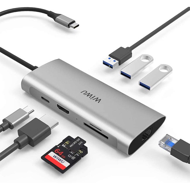 ADAPTADOR WIWU ALPHA 8 IN 1 USB-C HUB A831HRT