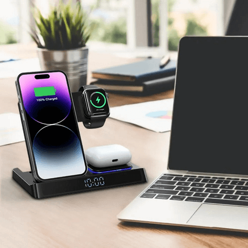 WIWU Wi-W006 5 in 1 15W Wireless Charger (Black)