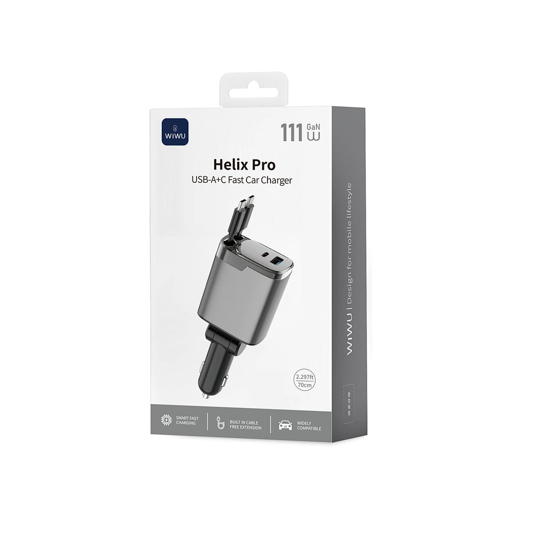 WiWU Helix Pro 111W Retractable Car Charger – Wi-CC034