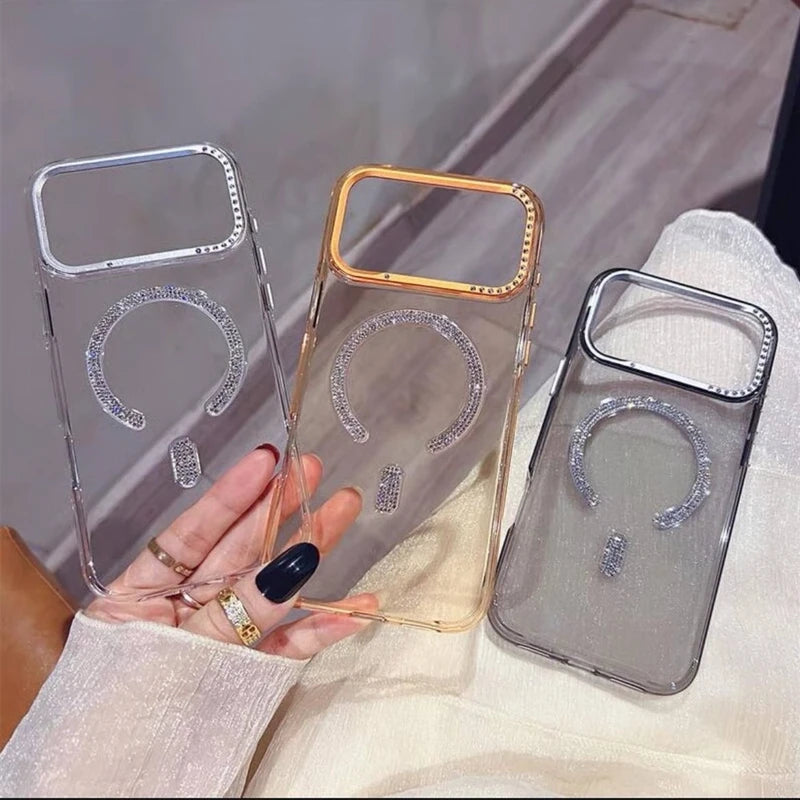 Capa ROSO WT Diamond Case MagSafe com Brilhantes Rhinestone – iPhone 18 Pro