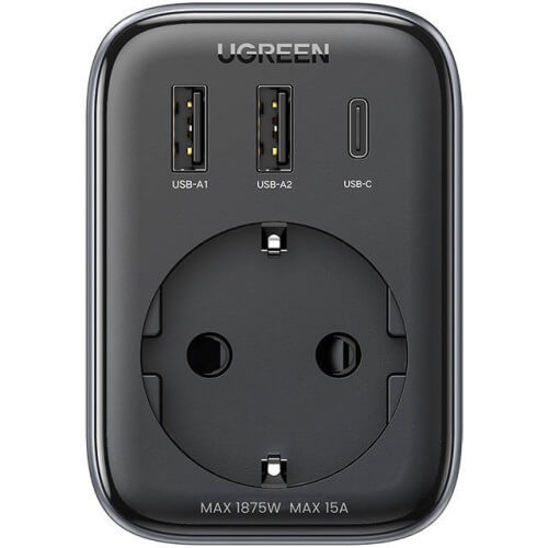 UGREEN CD314 adapter EU/US + 2xUSB-A, 1xUSB-C
