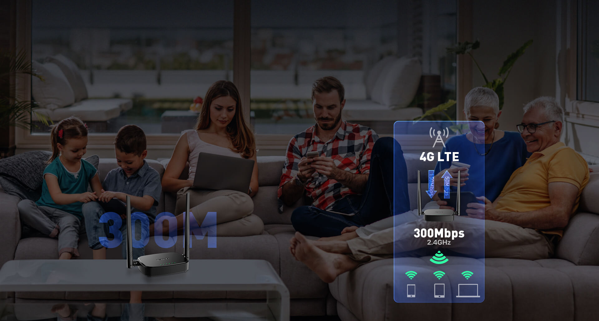 Roteador Tenda G03 Pro N300 Wi-Fi 4G LTE
