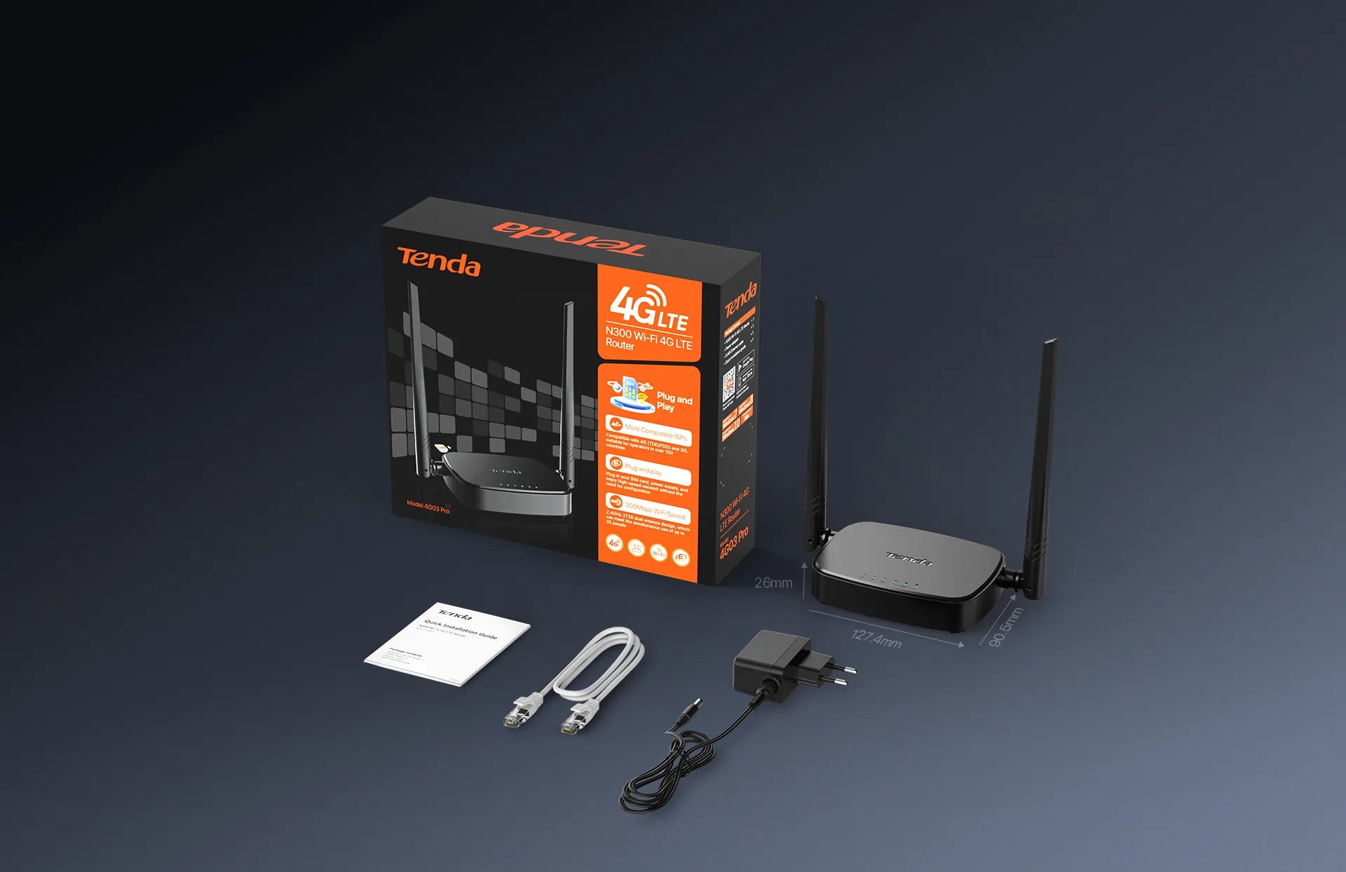 Roteador Tenda G03 Pro N300 Wi-Fi 4G LTE